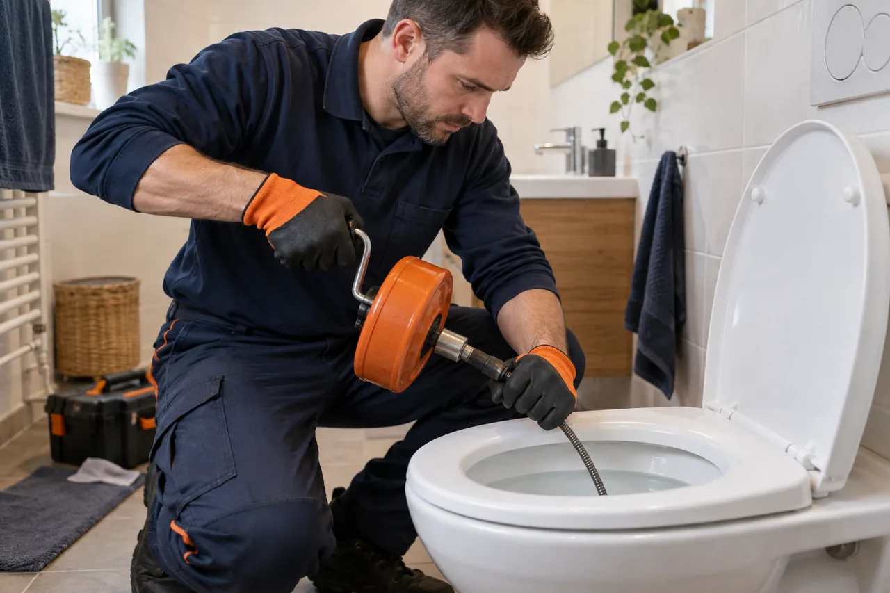 Photo d’illustration : intervention sur des toilettes bouchées